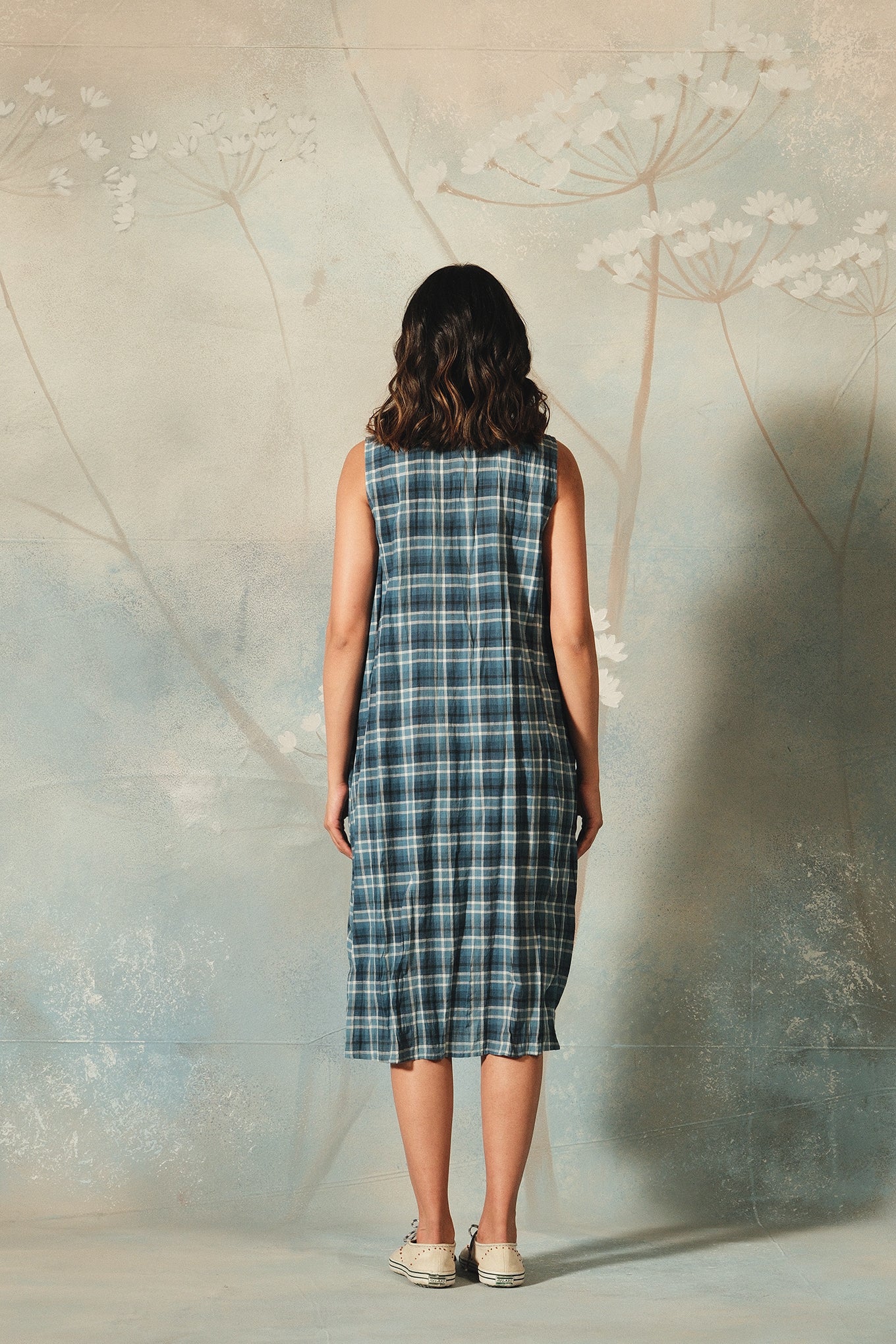 Dve Priti dress - Indigo check cotton