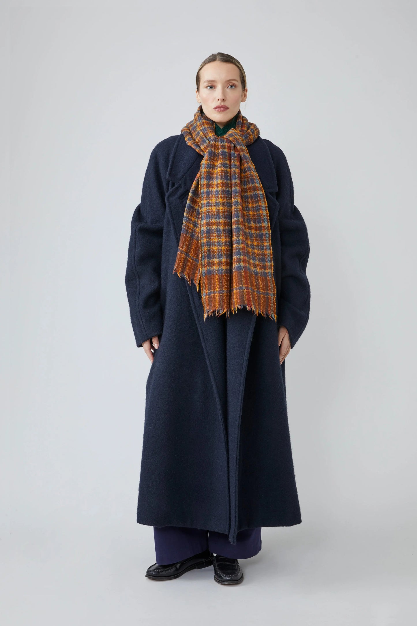 Moismont fine wool scarf McInnes tartan in Toffee.