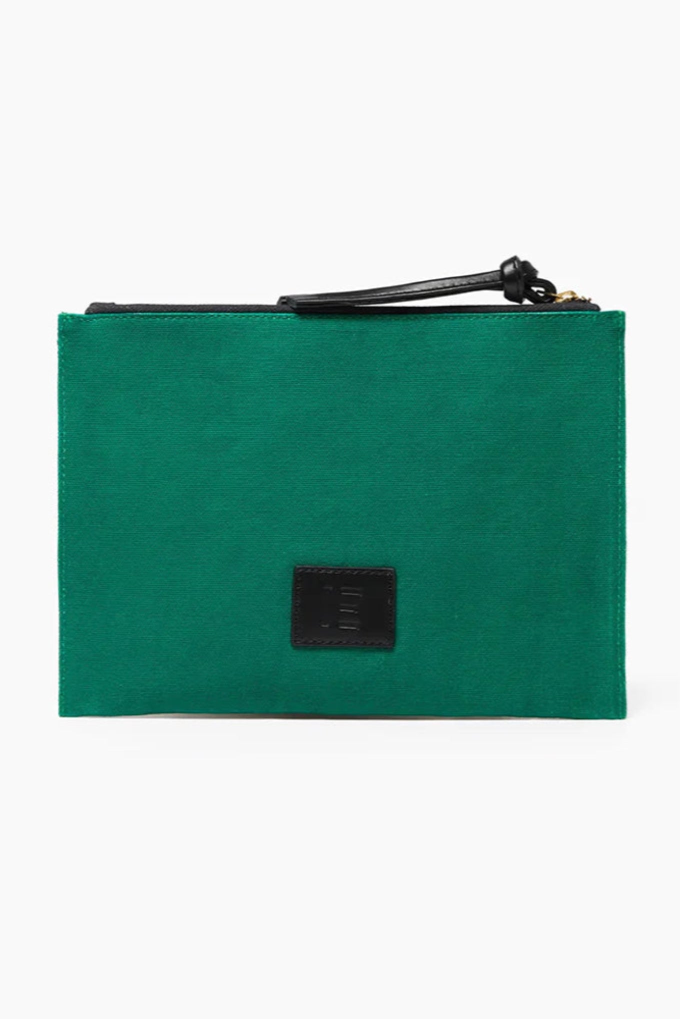 Inoui Editions cotton embroidered pouch Poseidon green.
