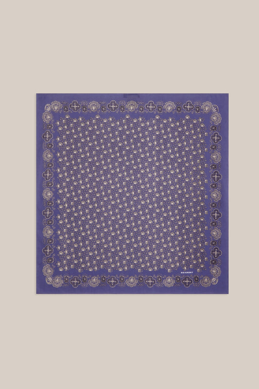 Moismont fine cotton paisley scarf Milan No 675 in Twilight blue.