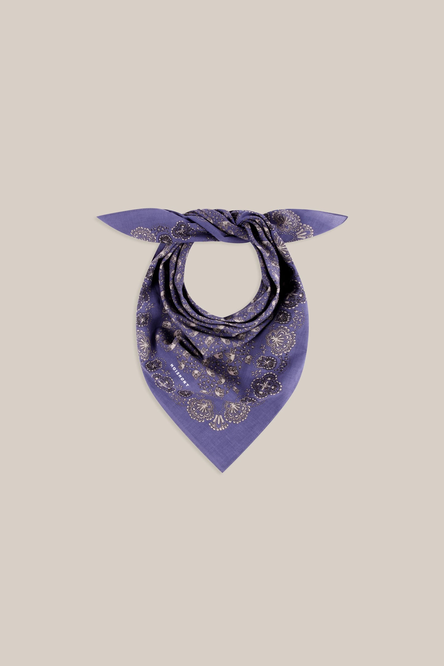 Moismont fine cotton paisley scarf Milan No 675 in Twilight blue.
