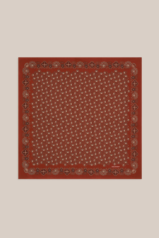 Moismont fine cotton paisley scarf Milan No 675 in Violin brown.