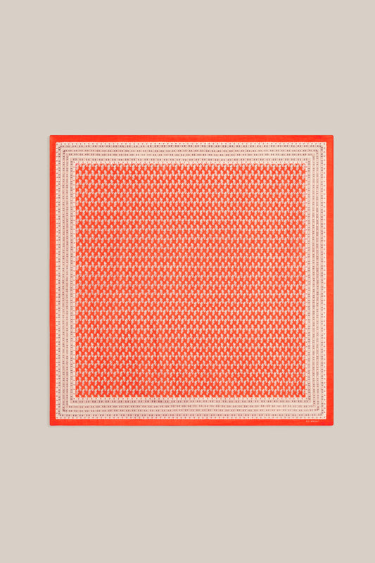 Moismont fine cotton paisley scarf Phedre in orange and white.