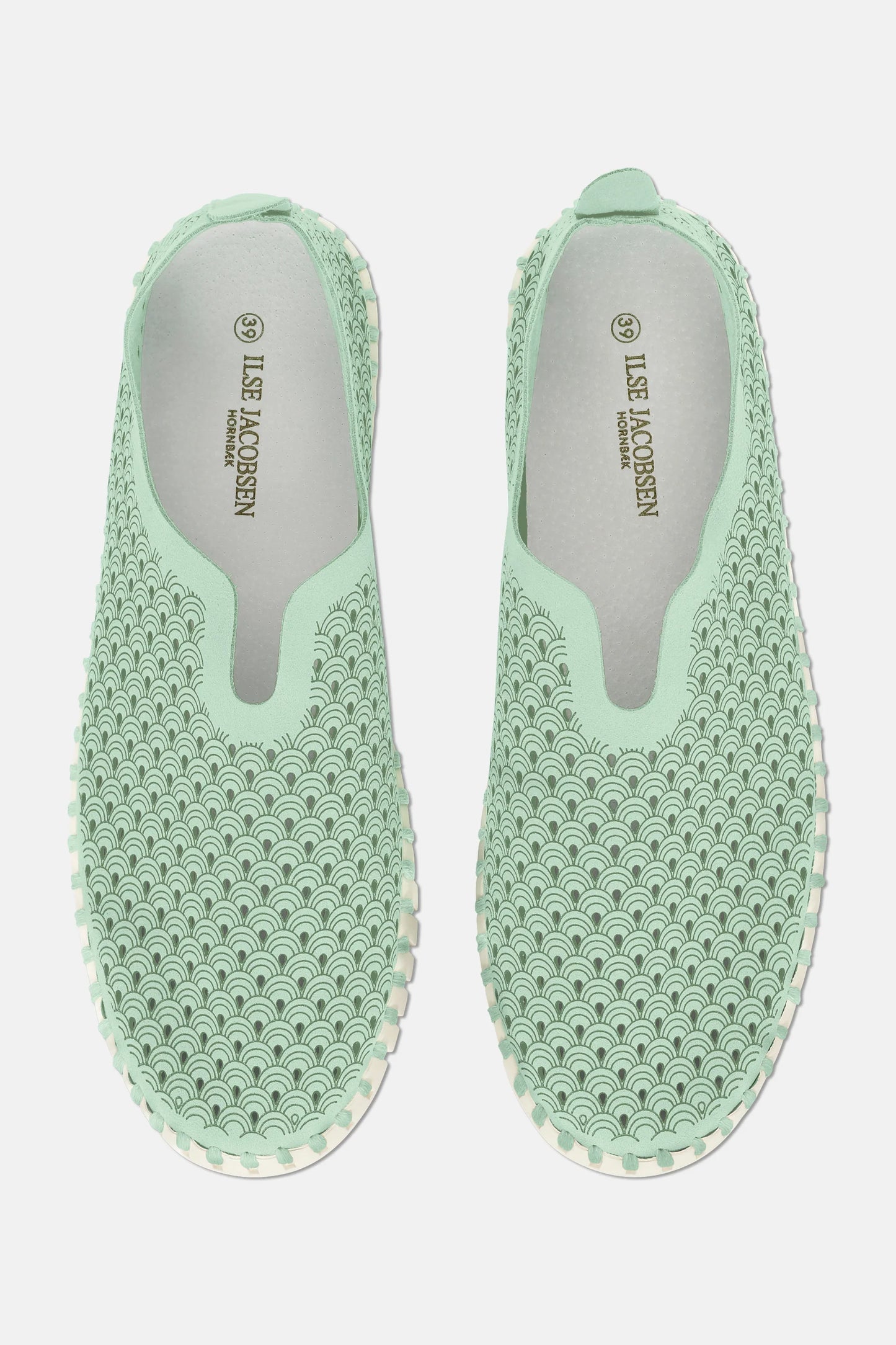 Ilse Jacobsen Tulip shoes in Laurel green aqua mint.