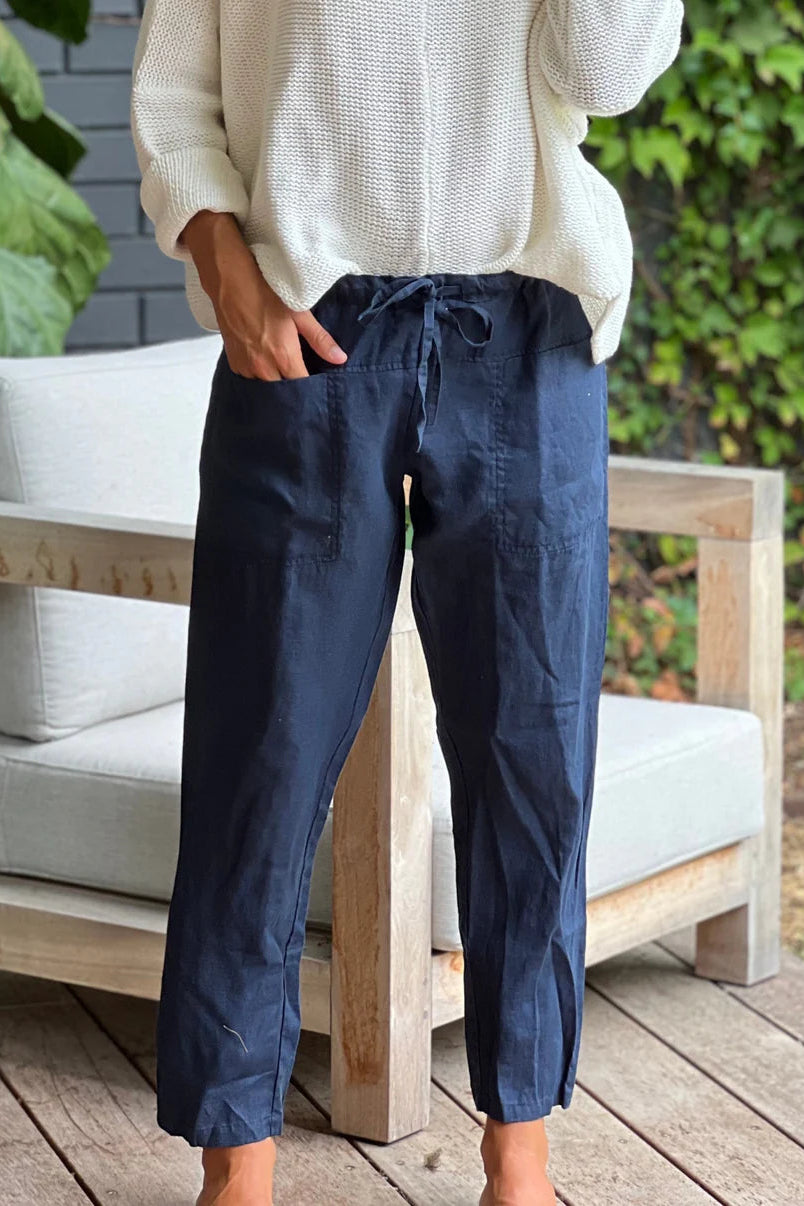 Frockk navy linen Jessie pants.