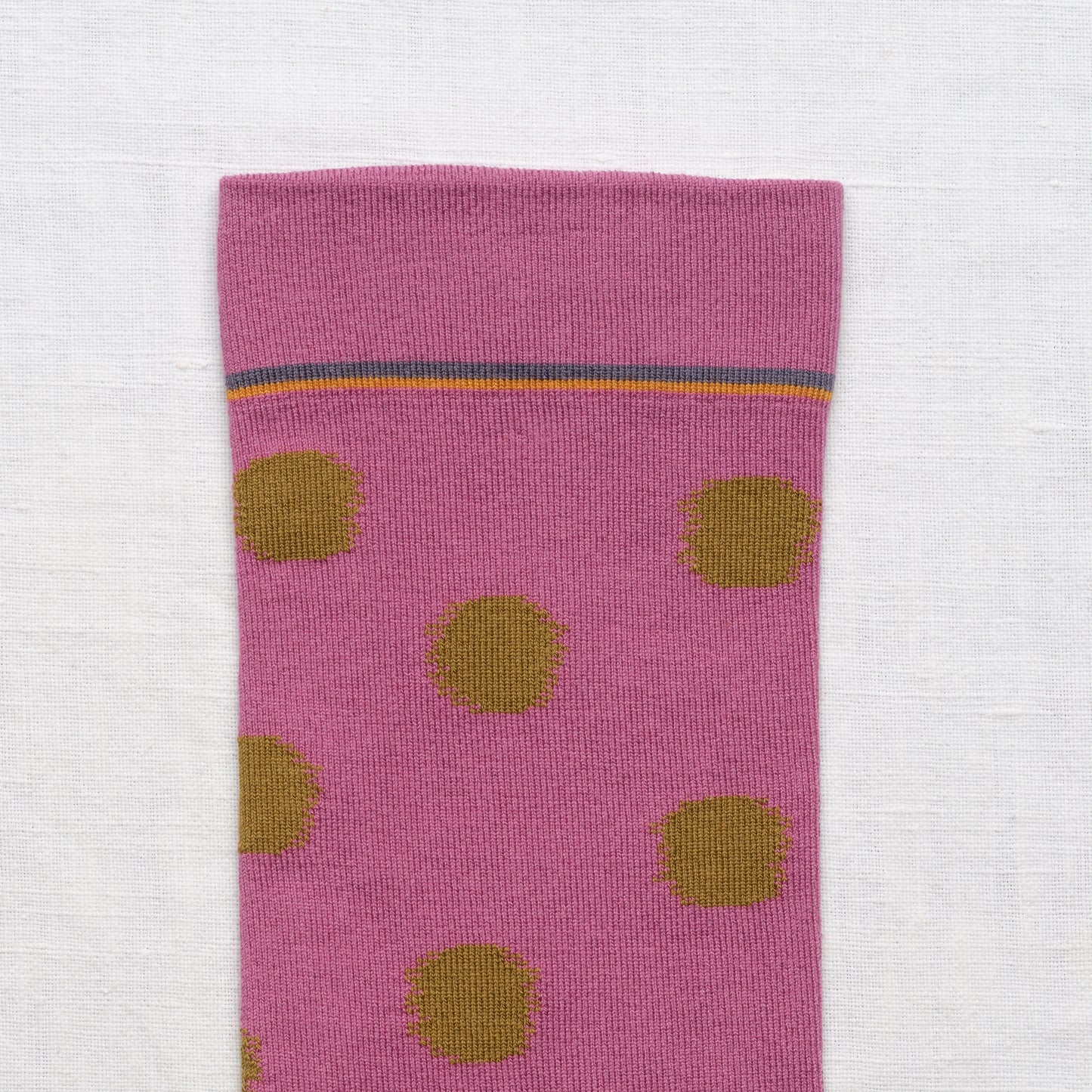 Bonne Maison orchid pink polka dot cotton socks.