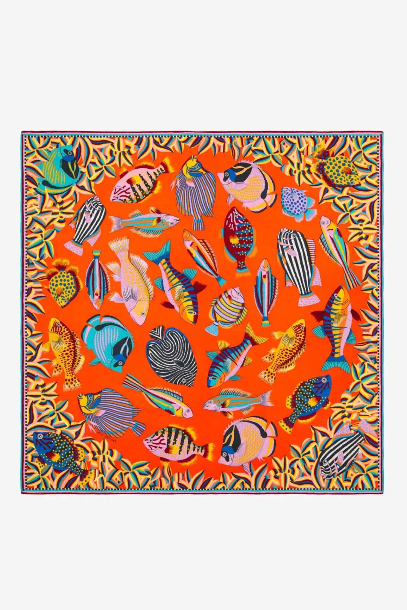 Inouï Editions silk scarf - Tuba orange