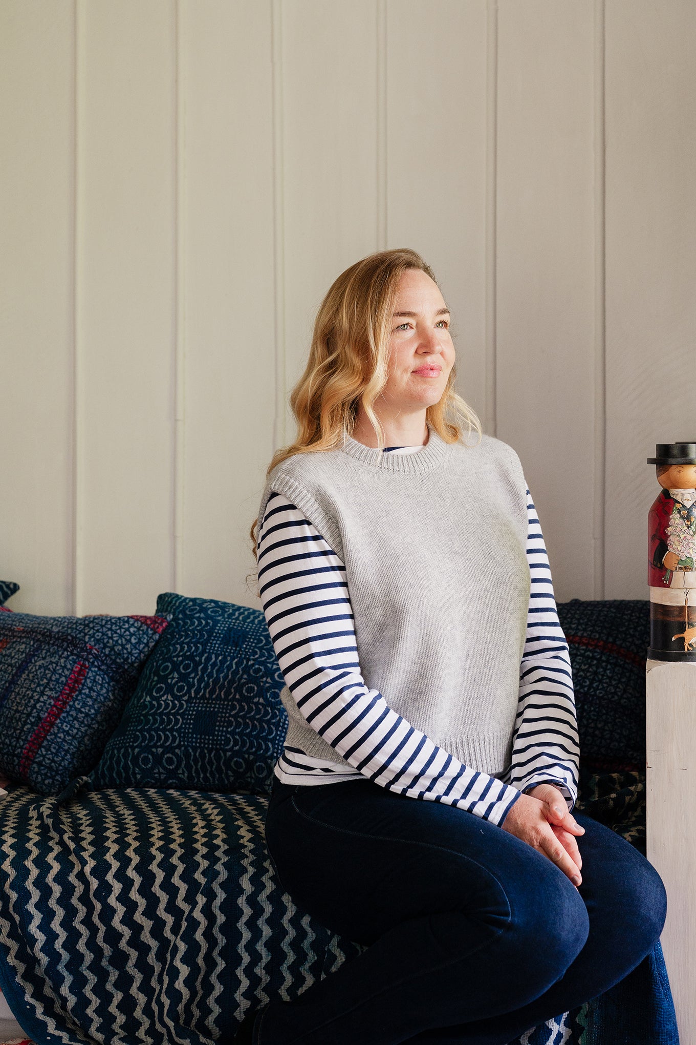 Juniper Hearth pure cashmere vest in ash grey.