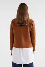 Load image into Gallery viewer, Elk the Label Neui ottoman knit  cotton merino sweater in copper mustard brown.