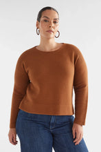 Load image into Gallery viewer, Elk the Label Neui ottoman knit  cotton merino sweater in copper mustard brown.