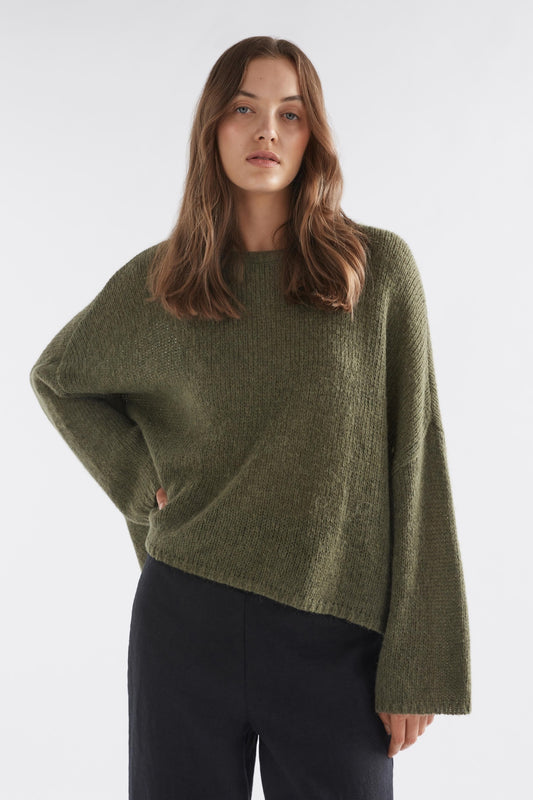 Elk Agna sweater in olive green.