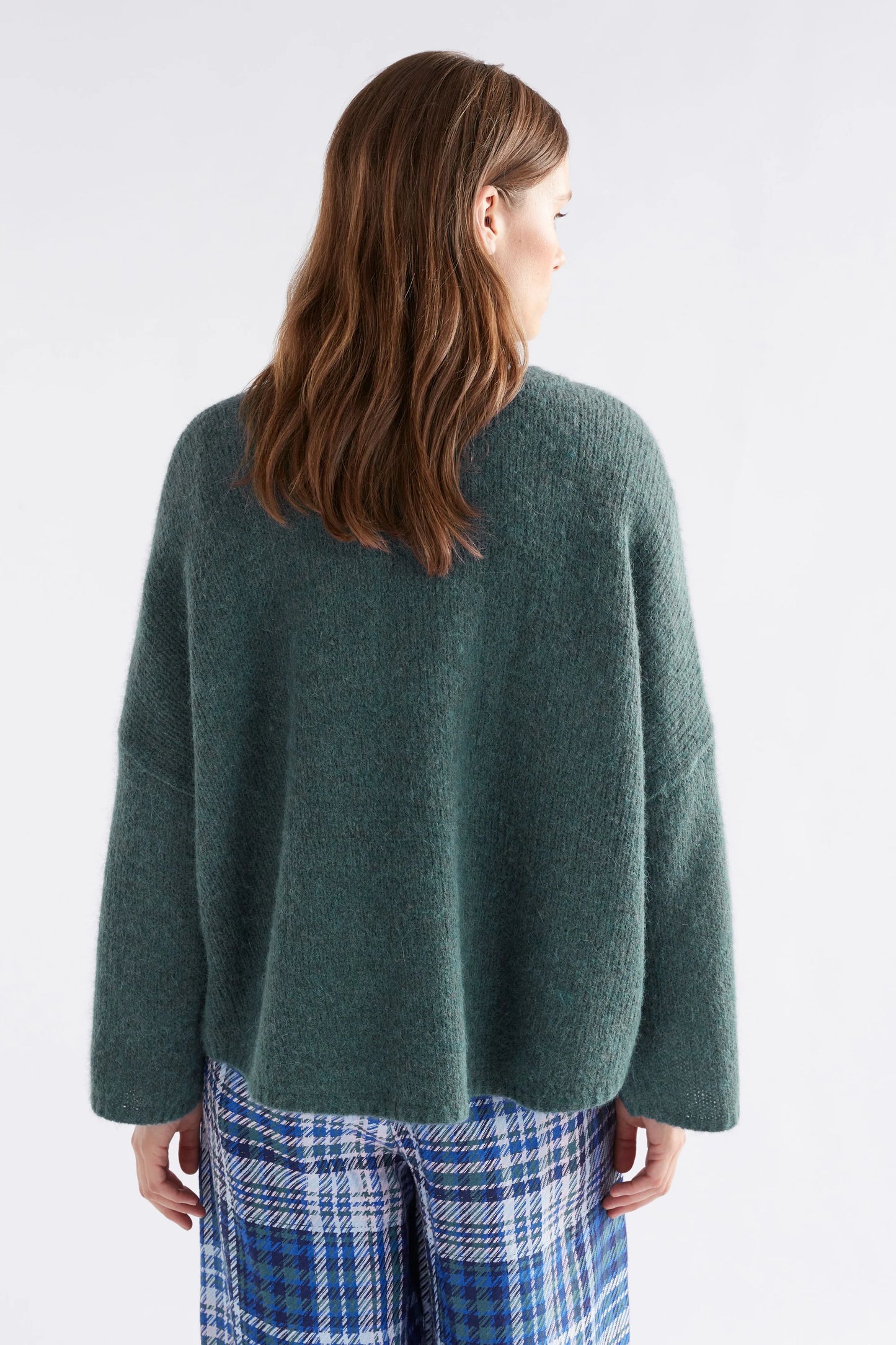 Elk Agna sweater in sea moss green.