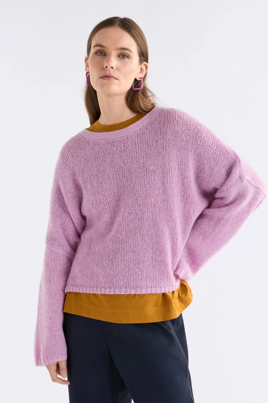 Elk Agna sweater in lavender marle light purple.