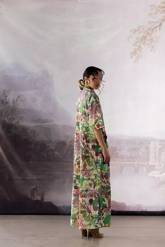 Yavi Laura dress, floral print cotton shirt dress.
