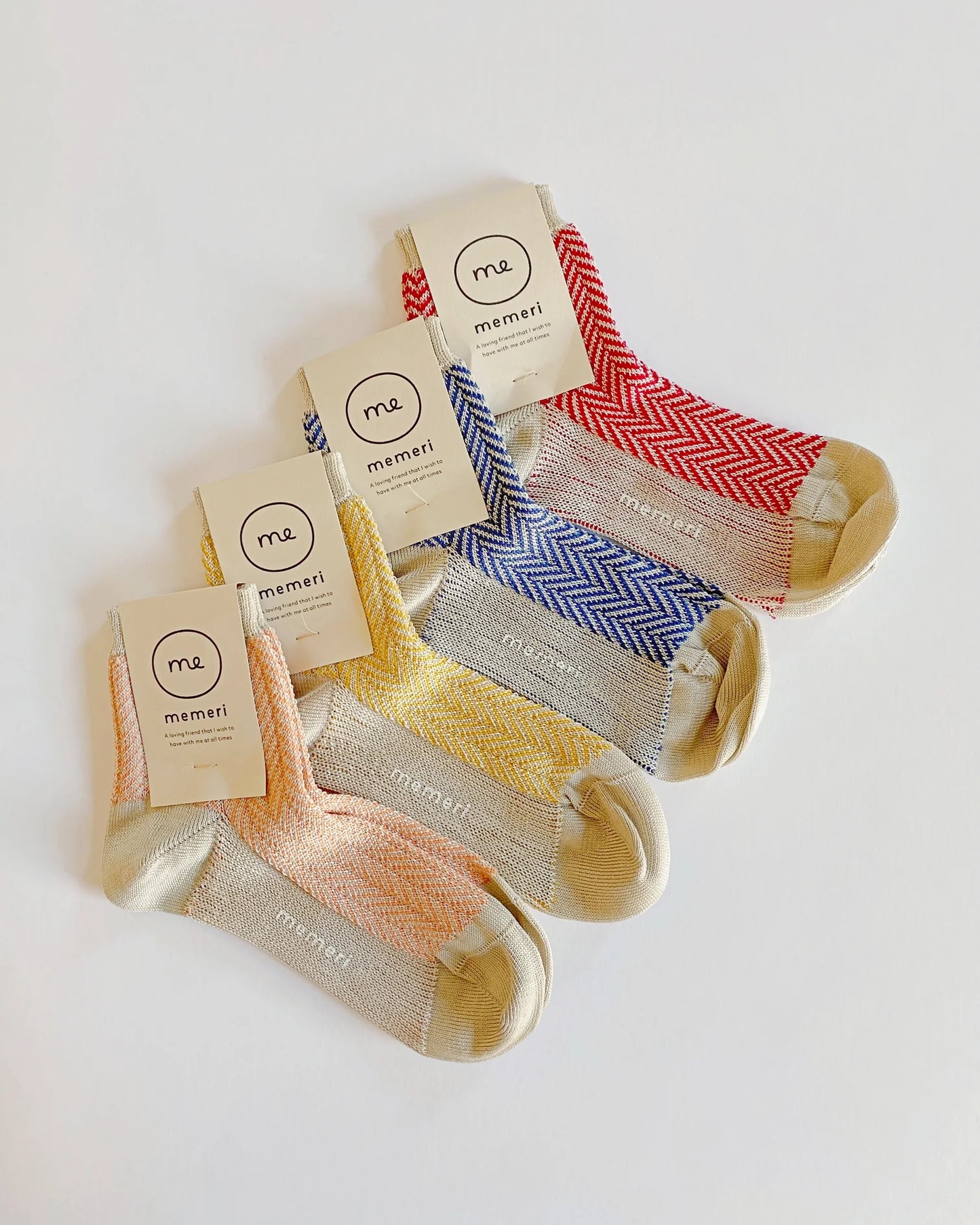 Memeri Giza cotton herringbone socks - Coral pink