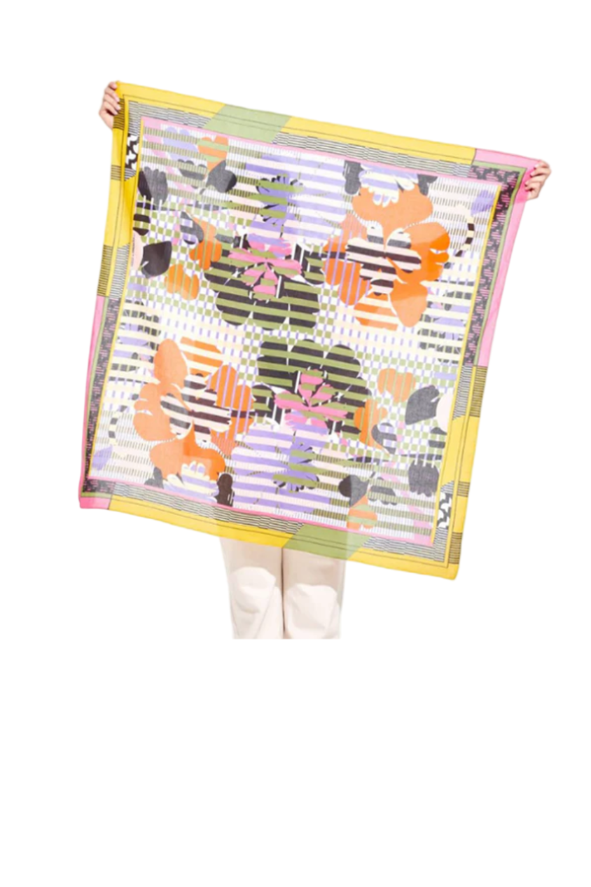 Ma Poesie Eden Sun square cotton scarf.