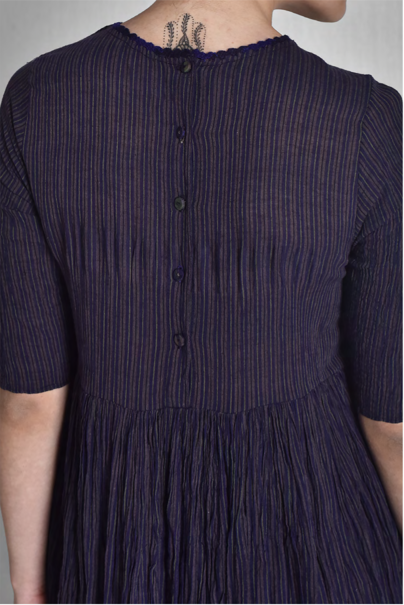 Maku Zibaa dress, crushed home spun indigo cotton.