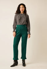 Load image into Gallery viewer, Nancybird cotton jersey ribbed knit Naho pants in speckled jade green.
