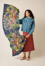 Load image into Gallery viewer, Nancybird fine wool long scarf in blossom bouquet print.