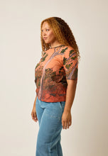 Load image into Gallery viewer, Nancybird organic cotton Grace tee featuring dusty road indigenous art landscape print.