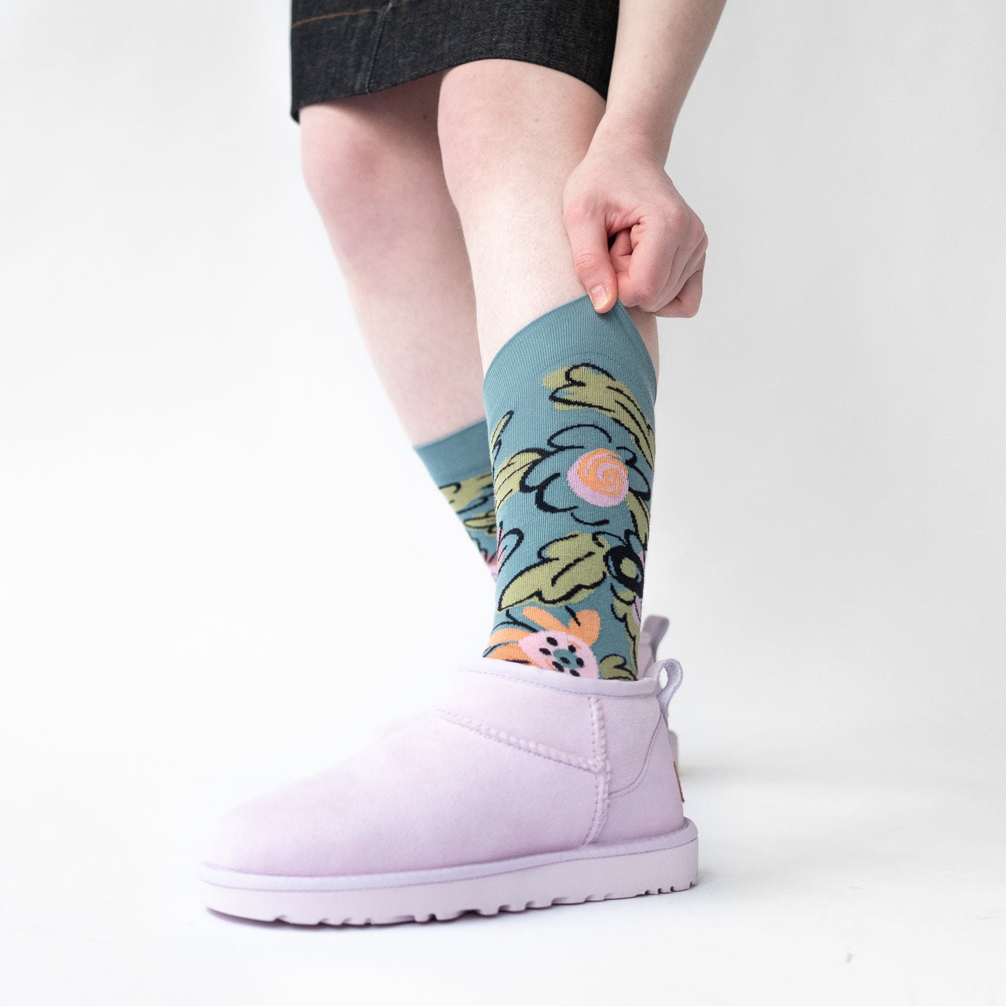 Bonne Maison made in france cotton socks, Flower arctic.