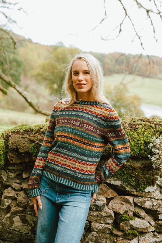Eribe Kinross merino fairisle sweater in Prelude.