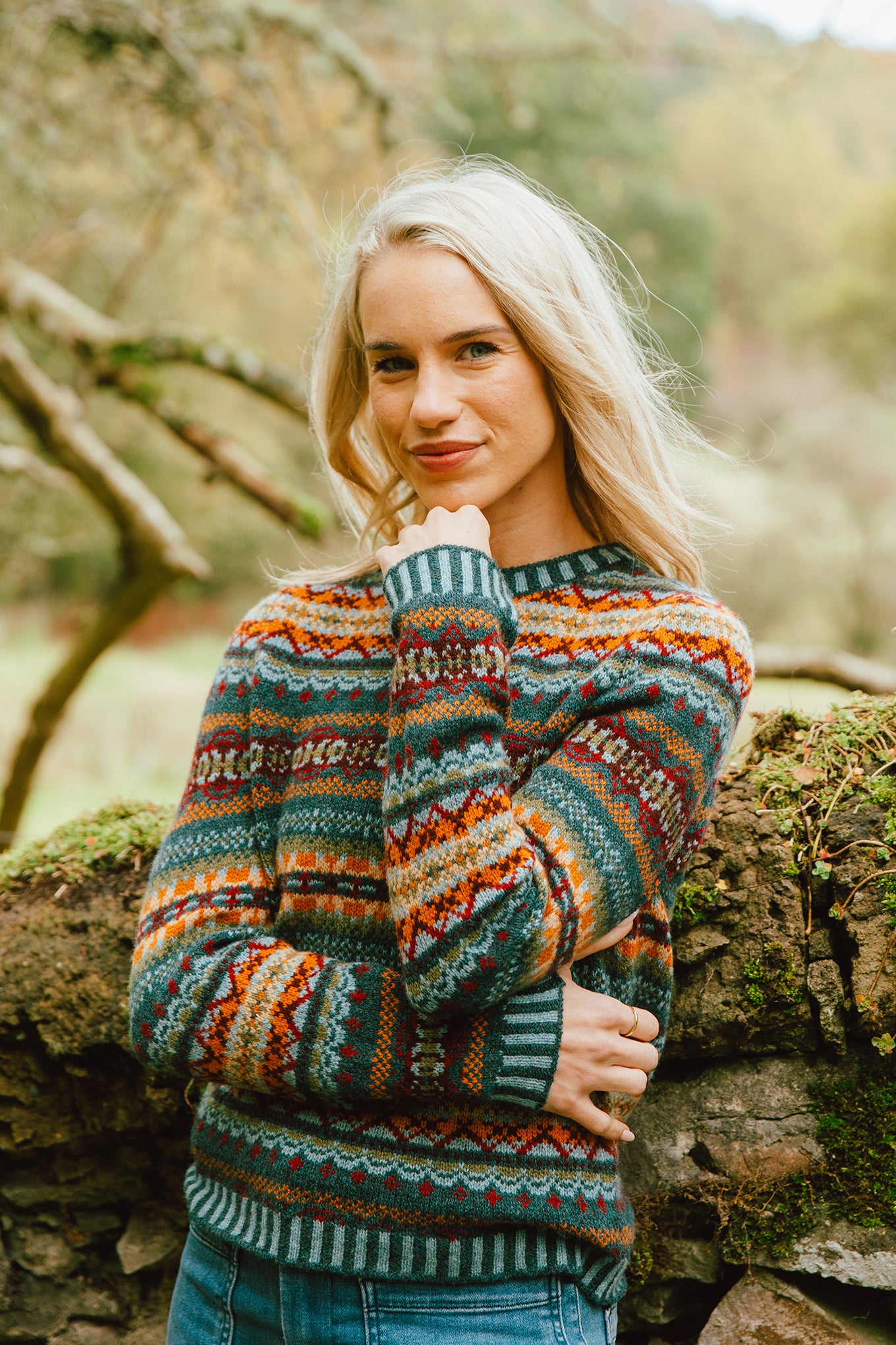 Eribe Kinross merino fairisle sweater in Prelude.