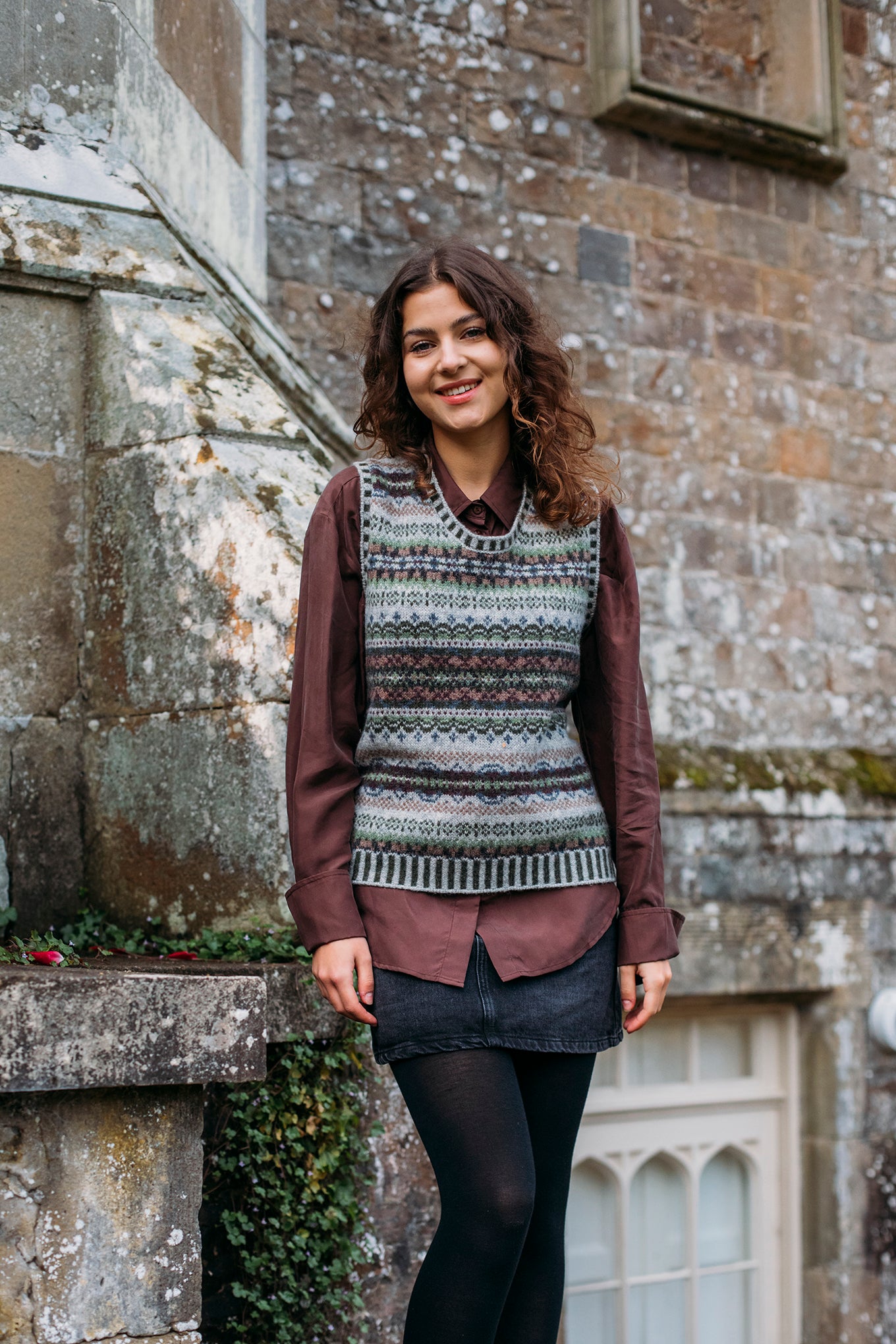 Eribe Westray fairisle vest in Glencoe.