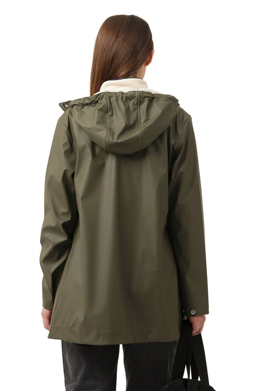 Ilse Jacobsen lightweight hooded rain jacket in khaki army.