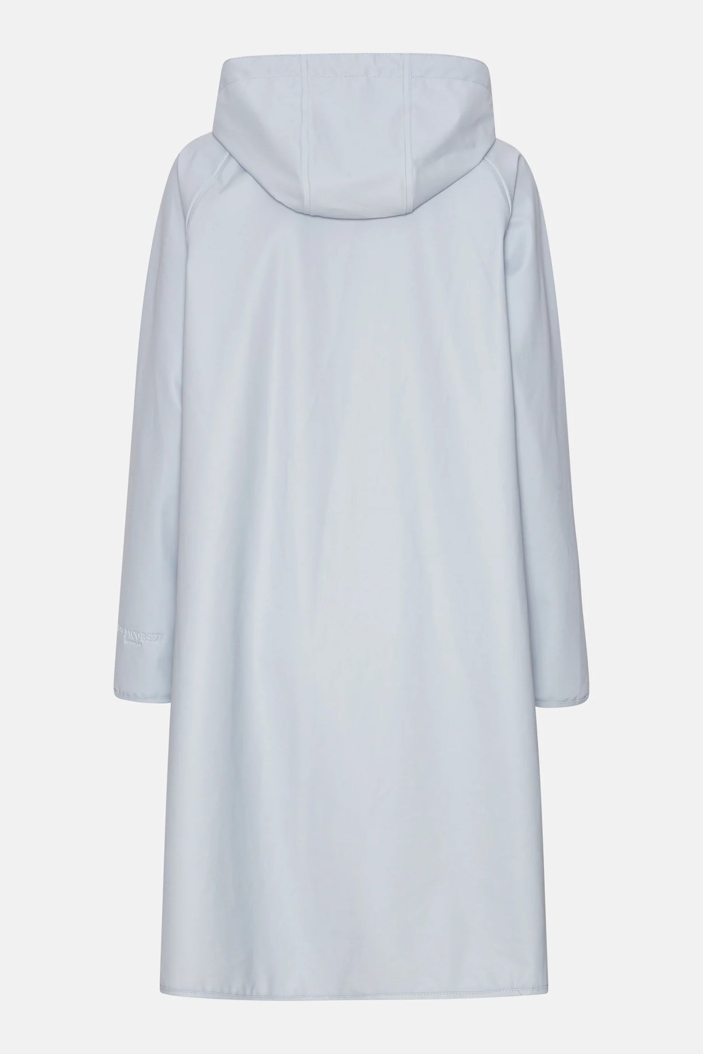 Ilse Jacobsen lightweight rain Rain71 detachable hood jacket in light blue Heather.