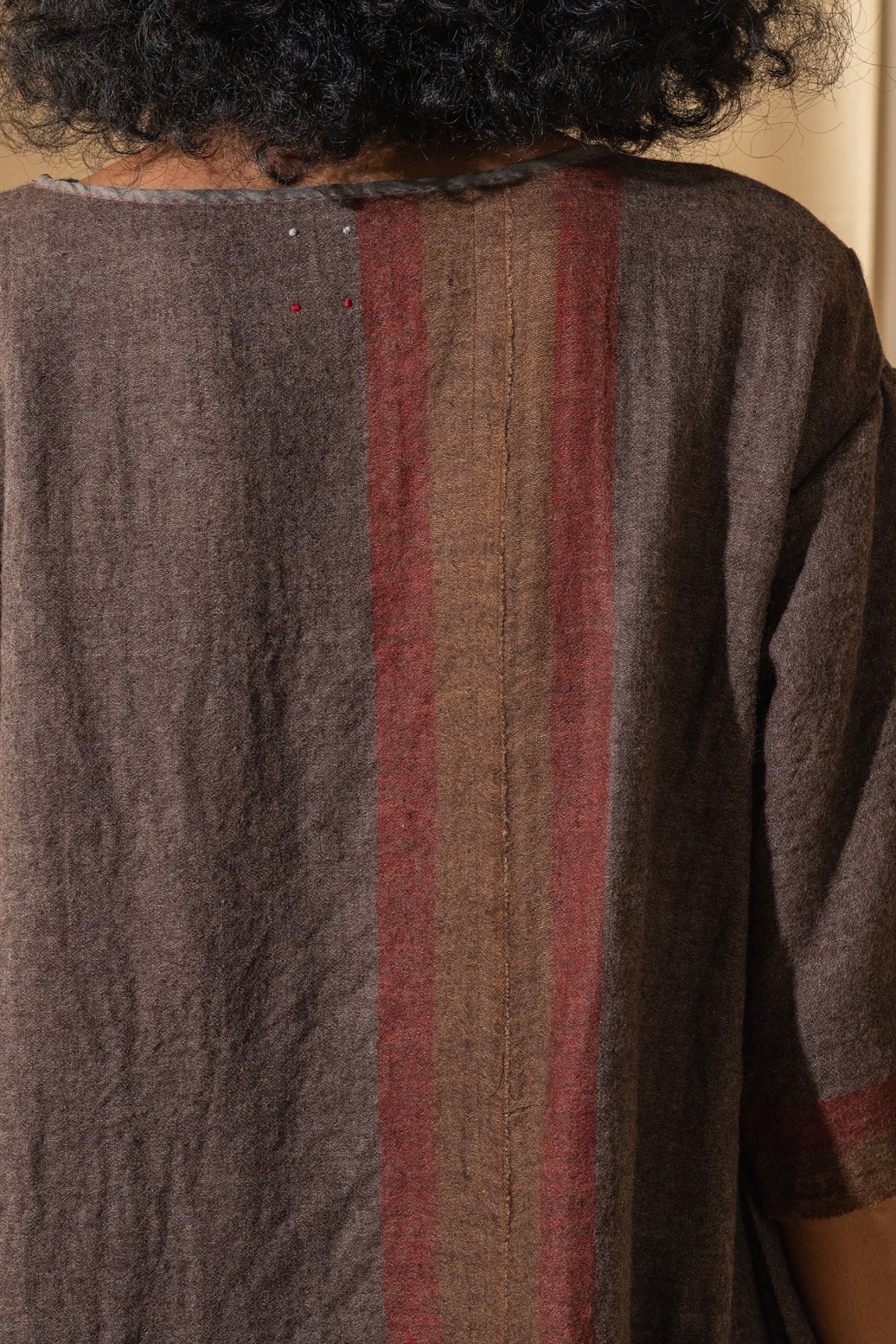 DVE Padma dress in pure wool, brown melange.