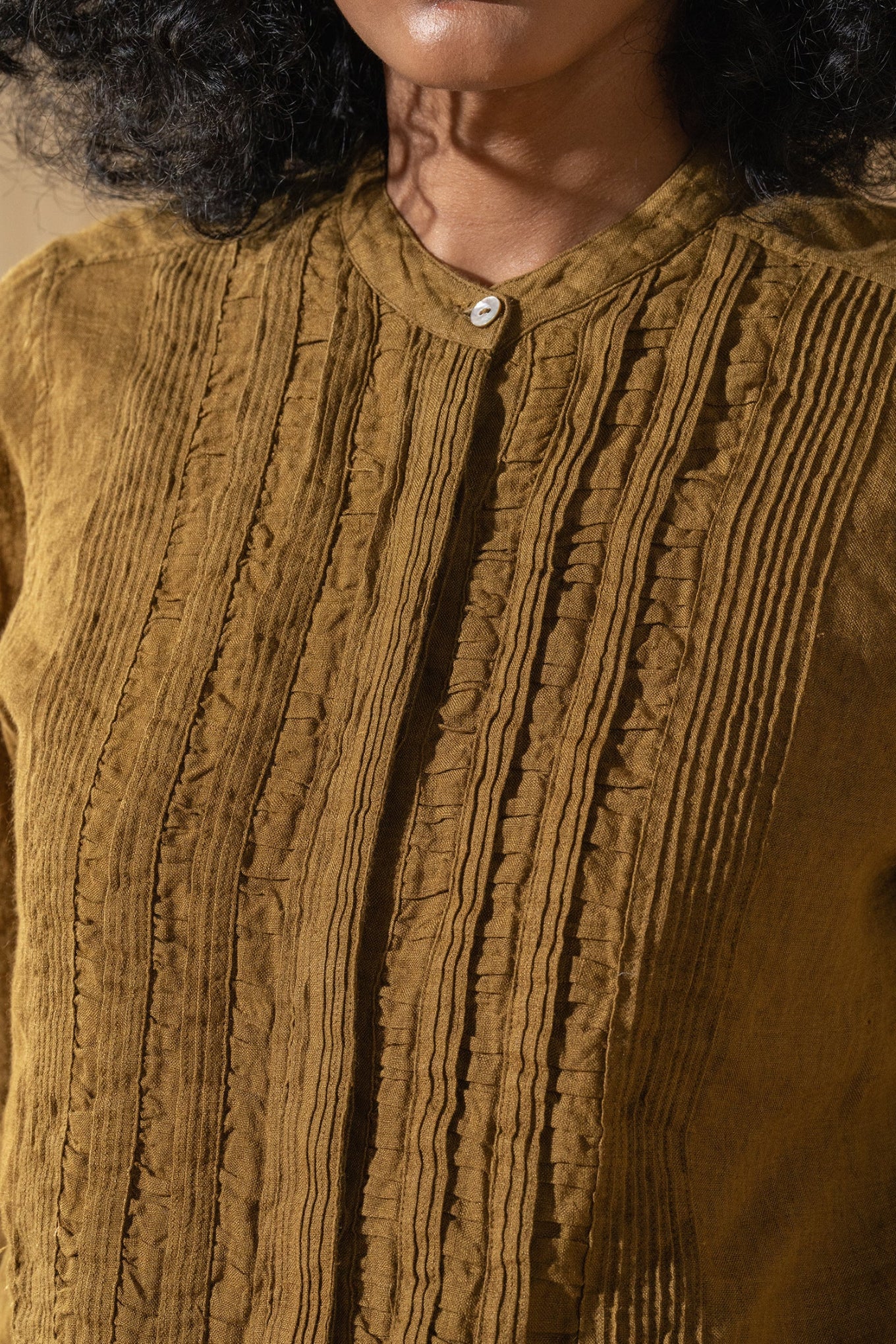 Dve Gargi blouse - mustard linen