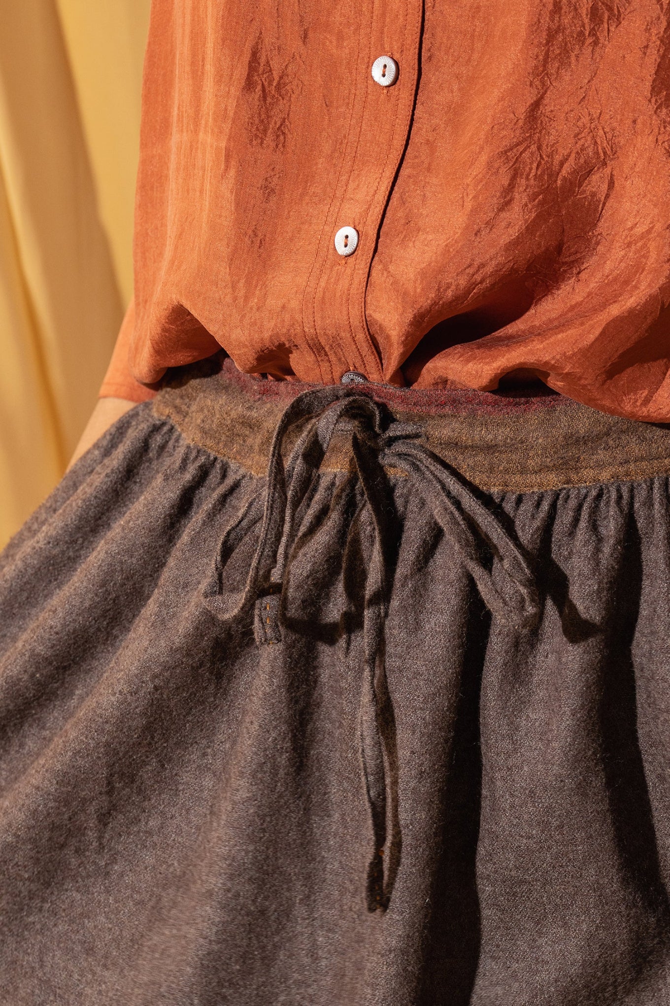 DVE Collection brown melange pure wool Isha skirt.