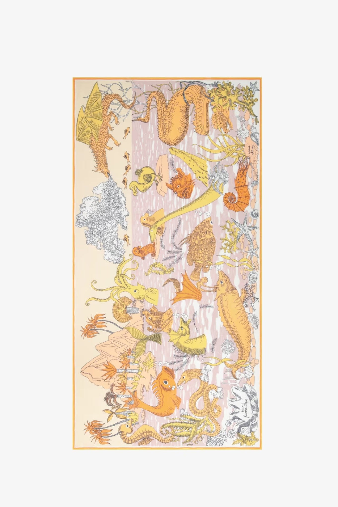 Inoui Editions cotton scarf sarong Fantastique powder.