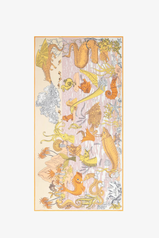 Inoui Editions cotton scarf sarong Fantastique powder.