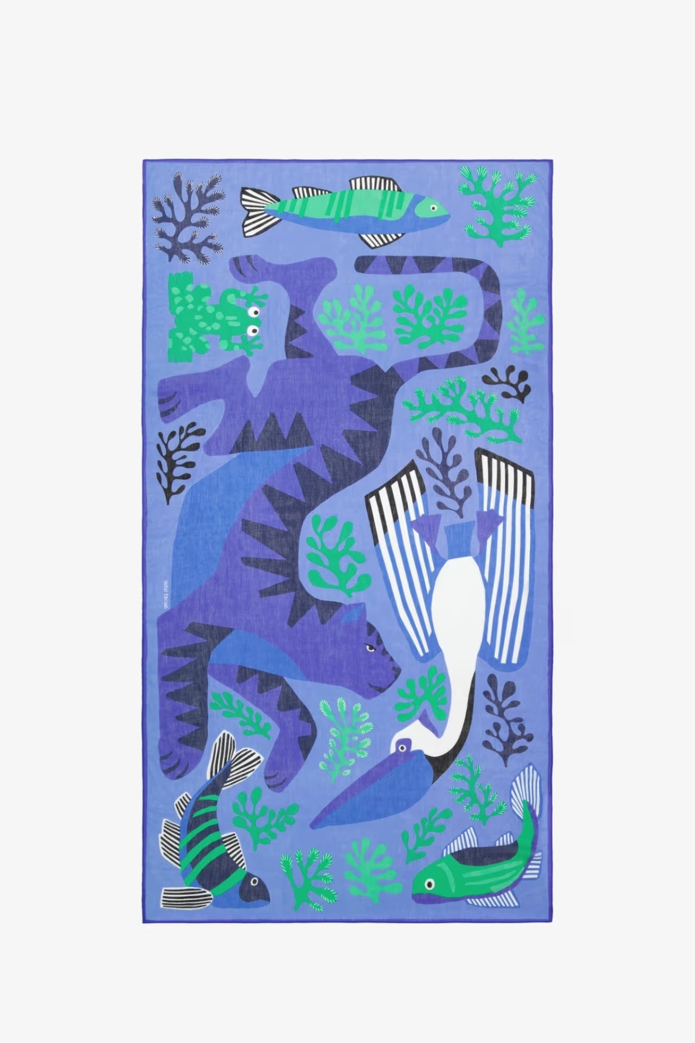 Inoui Editions cotton scarf sarong Splash navy.