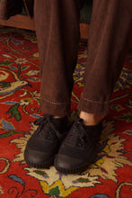 Load image into Gallery viewer, Dve Collection pull on elastic waist straight leg Rooma pants in brown cotton corduroy.t
