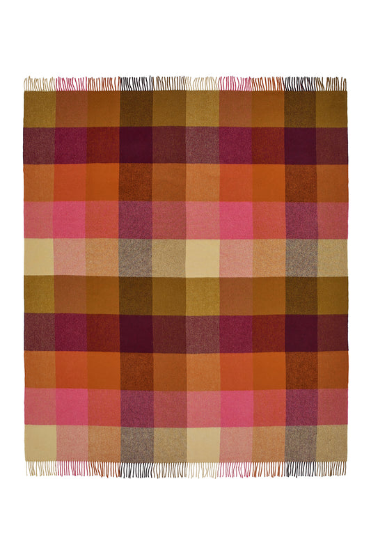 Bronte by Moon pure wool made in Yorkshire St David throw in Burgundy.