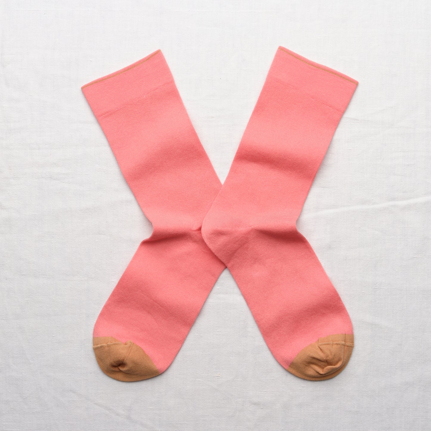 Bonne Maison Fresh pink cotton sock, made in France.