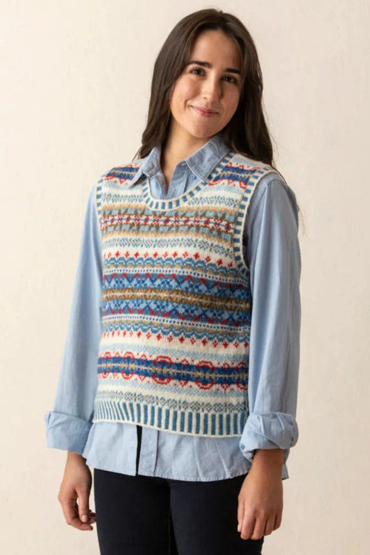 Eribe Westray fairisle vest in Cotswold.