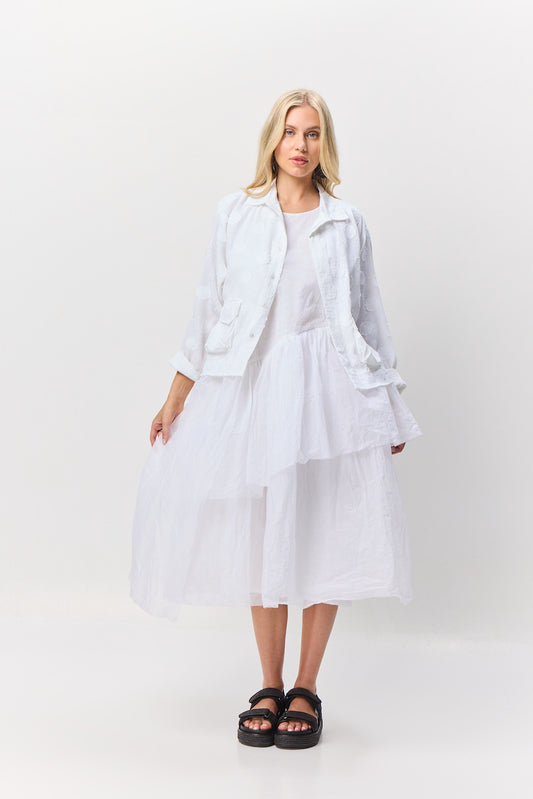 Valia Cinderella dress in black organic cotton organdy.