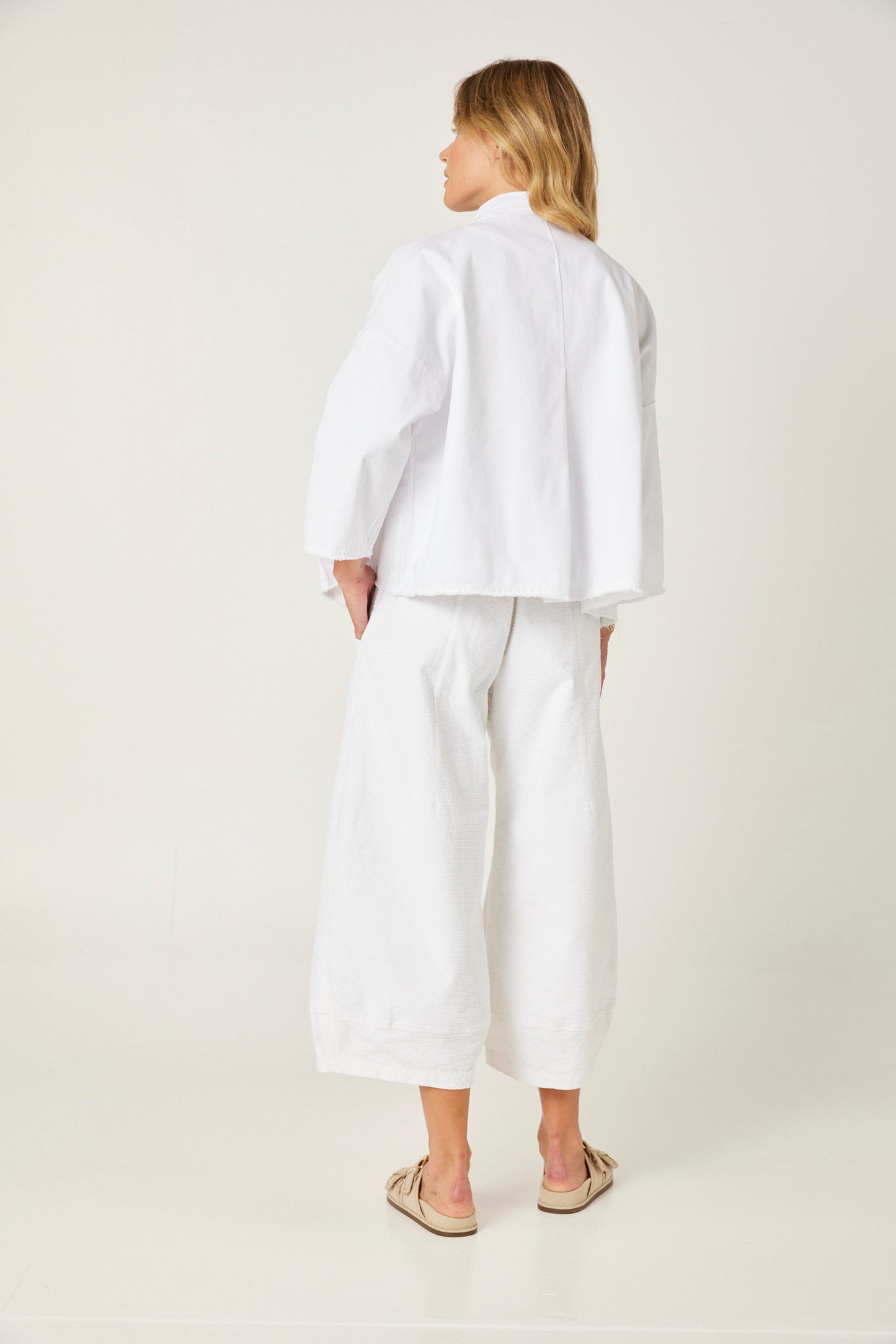 Valia made in Melbourne white denim jacket.