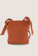 Load image into Gallery viewer, Nancybird Shiki leather tote bag in pumpkin tan leather and cotton print lining.