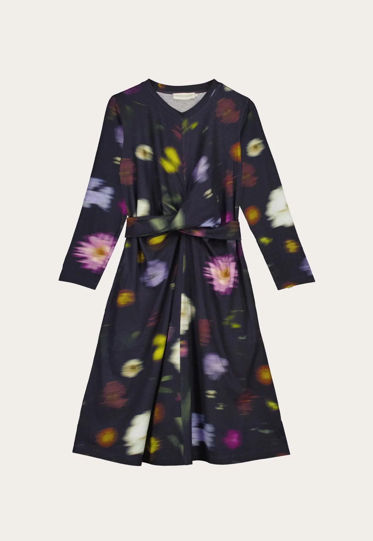 Nancybird organic cotton jersey knit wrap t-shirt dress in Haze floral print.