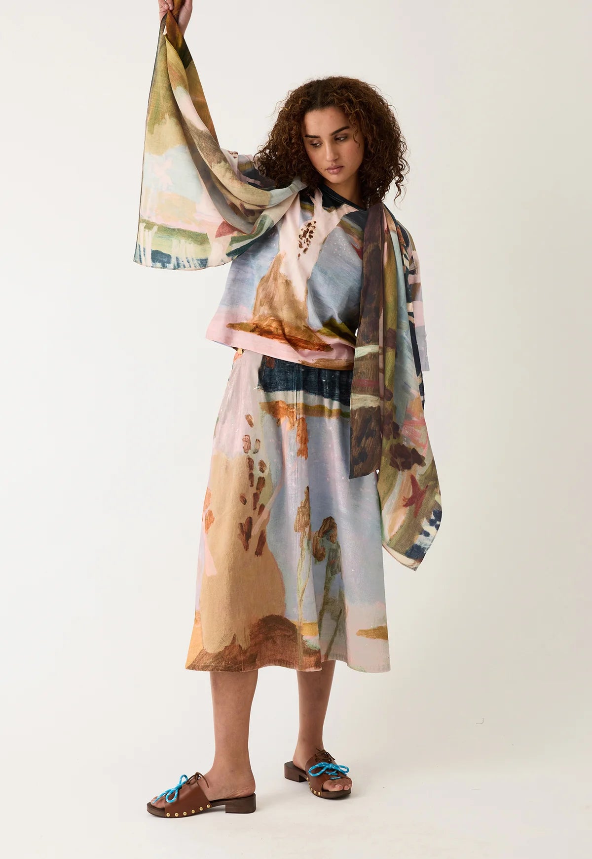 Nancybird wool long scarf - Night herons