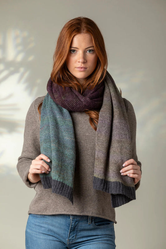 Eribe Treeline fine wool wrap in metallic.