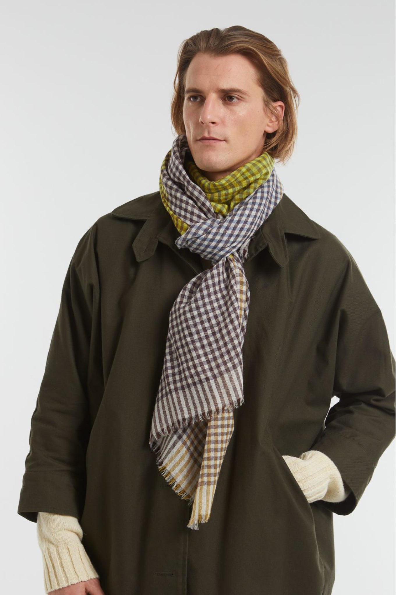 Ma Poesie cosmic scarf in lime.