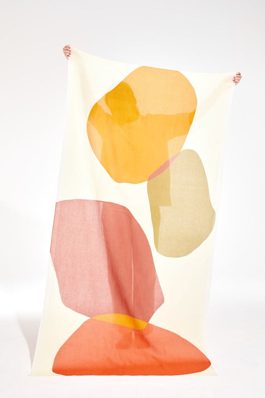 Ma Poesie textured cotton scarf Galet in sun.