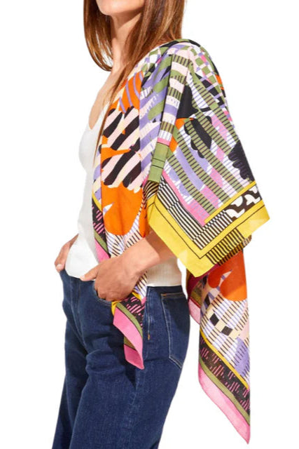 Ma Poesie Eden Sun square cotton scarf.