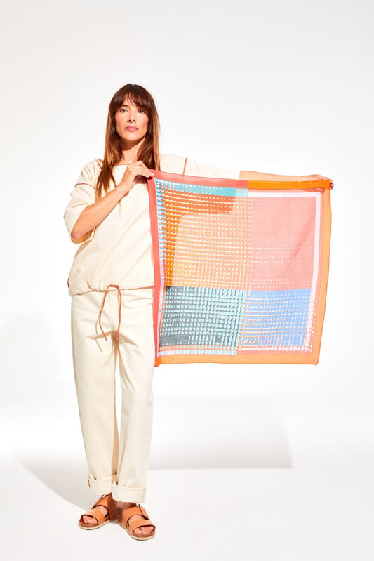 Ma Poesie small square bandana scarf Panache in multico.